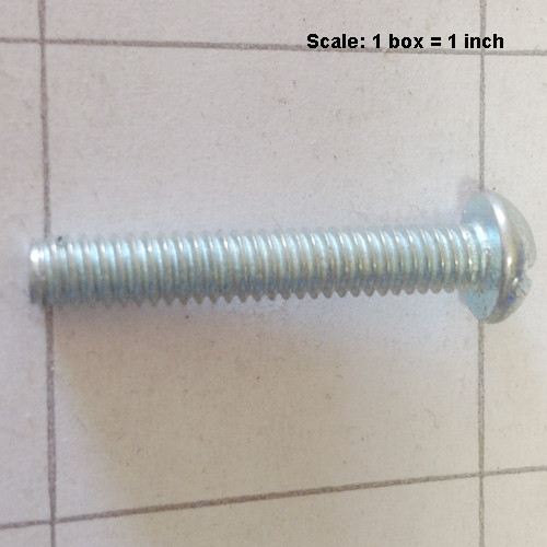 - Screw 8-32 x 1 round head slotted zinc plated 999-0054