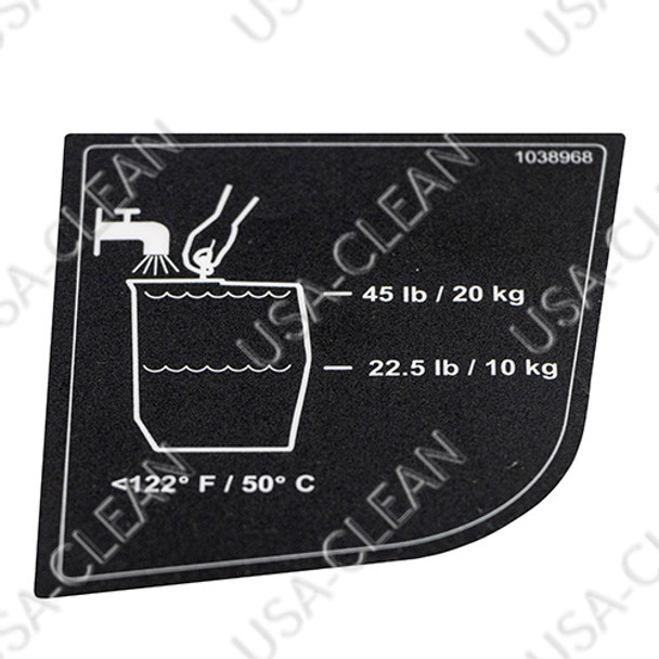 1038968 - Solution tank decal 275-2376                      