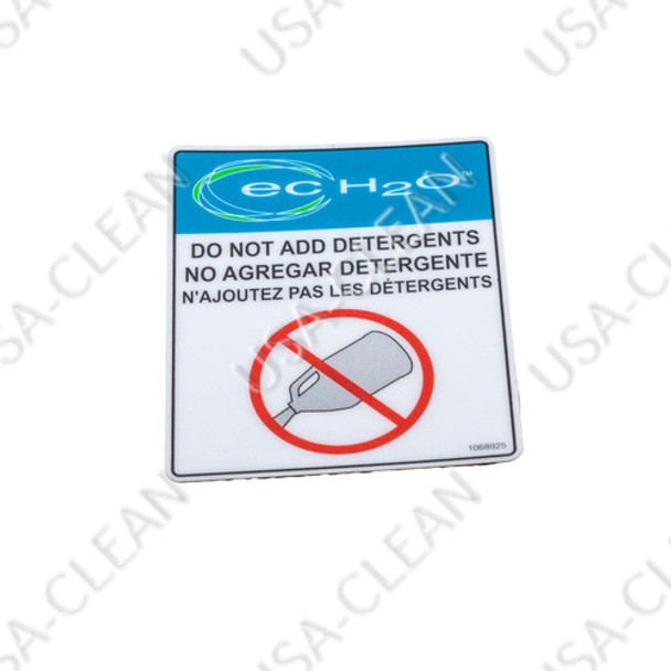 1068925 - Do not add detergent decal (ec-H2O) 275-6618