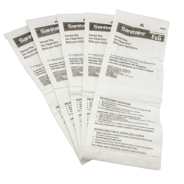63271-10 - Paper vacuum bags F & G style (pkg of 5) 182-0203