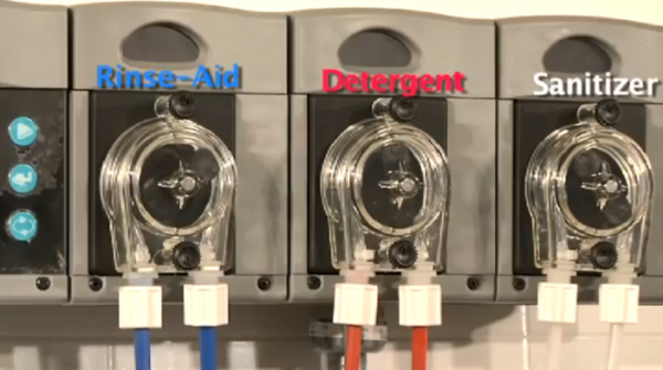 Check lines for detergent, rinse aid, and sanitizer.