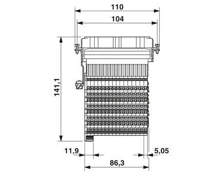 HC-D 64-A-TWIN-PER-F - Adaptador de bornas