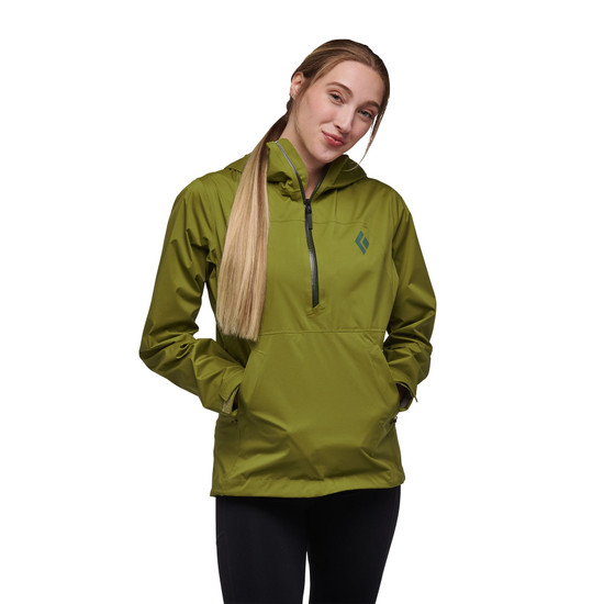 Women's Stormline Stretch Anorak Rain Shell Camp Green 1