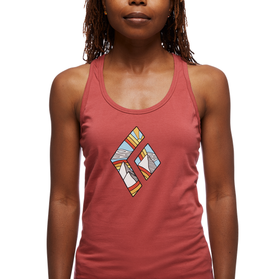 Women's Rainbow Diamond Tank Wild Rose 2