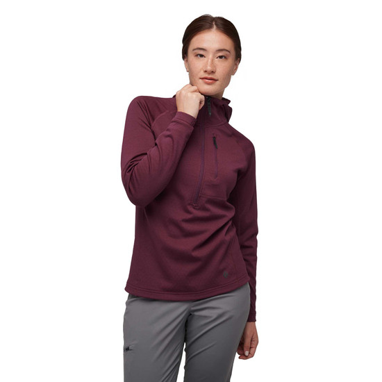 Women's Coefficient Quarter Zip Fleece Hoody Blackberry 1