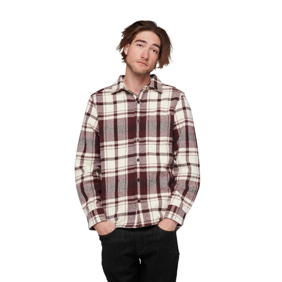 Men's Project Heavy Flannel Burgundy-Off White Plaid 2