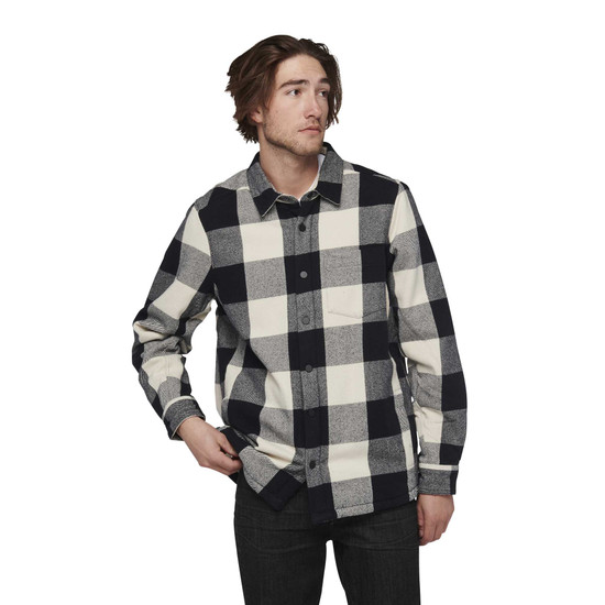 Men's Project Lined Flannel Black-Off White Plaid 2