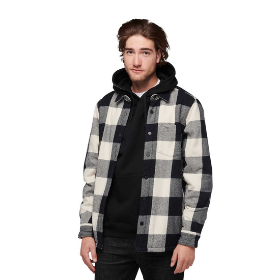 Men's Project Lined Flannel Black-Off White Plaid 3