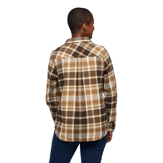 Women's Project Heavy Flannel Bark Brown-Off White Plaid 3