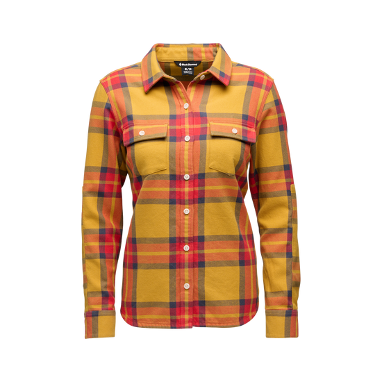 Women's Project Twill Long Sleeve Shirt Amber-Coral Red 1