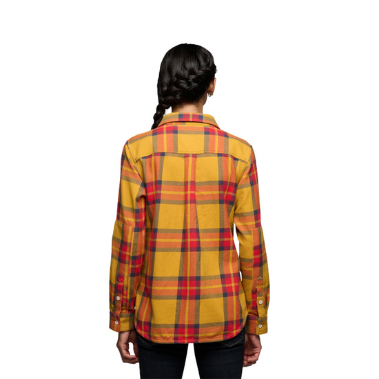 Women's Project Twill Long Sleeve Shirt Amber-Coral Red 4