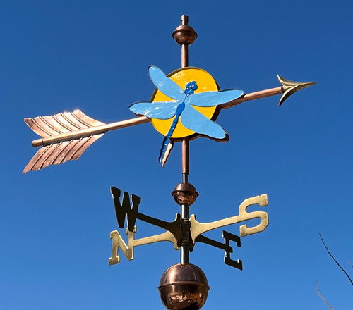 Dragon fly painted weathervane