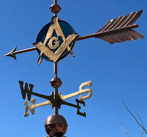 Masonic painted Weathervane