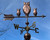 Owl Mom with Two Babies on arrow weathervane