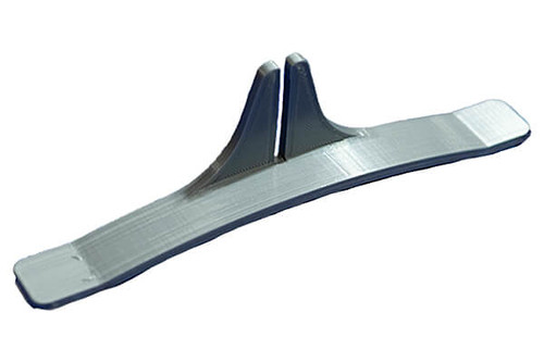 Each Standard foot is 7" wide (so it extends only 3.5" on each side) and approximately 1" wide and 2" high