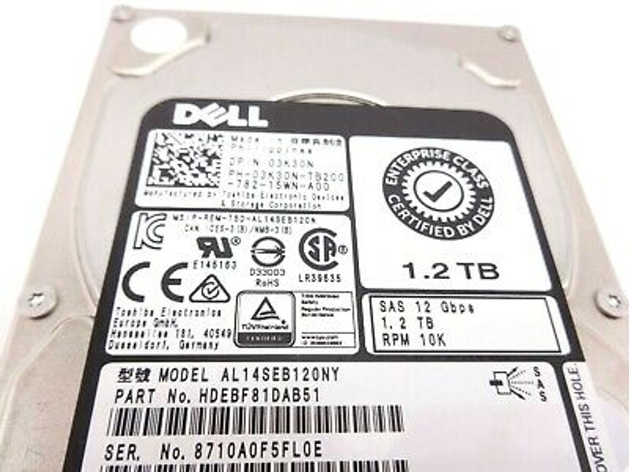 Dell 3K30N 1.2TB 12GBPS 2.5" 10K SAS Hard Drive