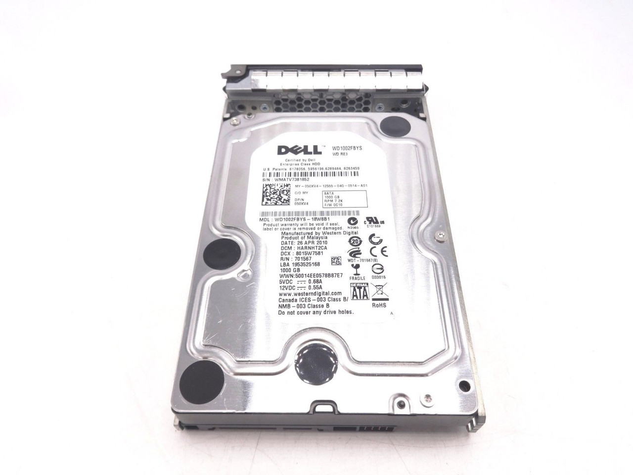 Dell 50XV4 1TB 7.2k SATA II 3.5" 3GBPS Hard Drive