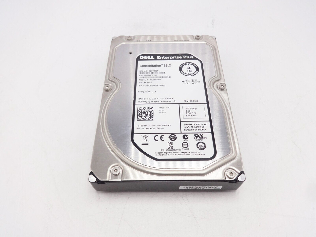 Dell 6H6FG Enterprise 3TB SAS 7.2K 3.5" Hard Drive zxy