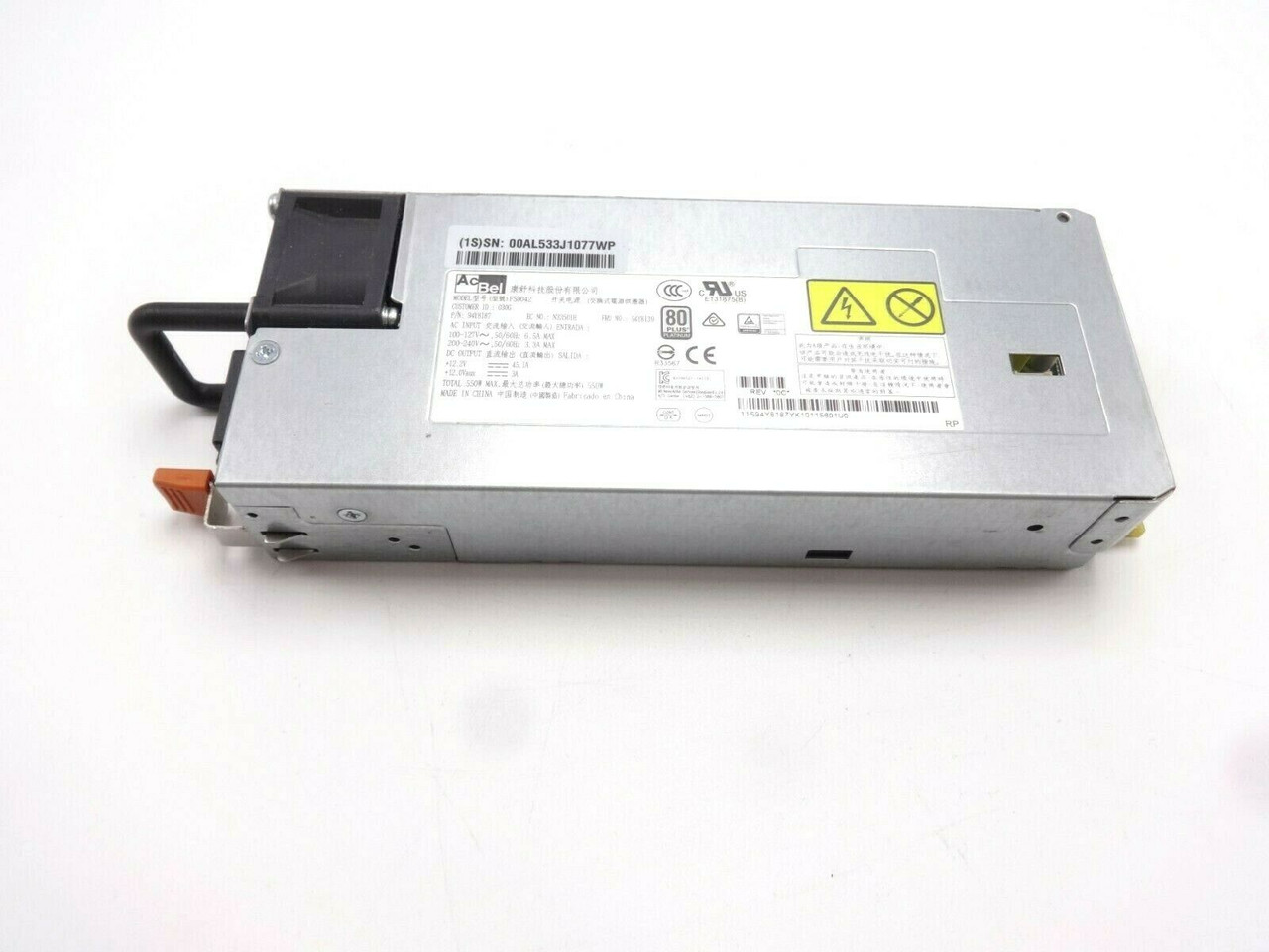 IBM 94Y8139 550Watt X3500 M5 Power Supply