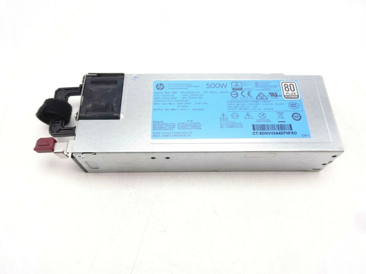 HP 720478-B21 500W Flex Splot Platinum 80Plus Hot Plug Power Supply 723594-001