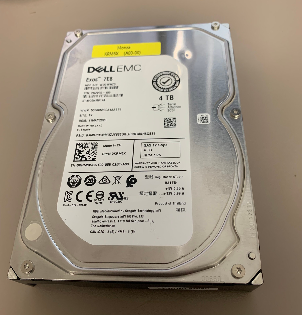*Damaged* Dell KRM6X 4TB 12GBPS 7.2K 3.5" SAS Hard Drive (as Pictured)