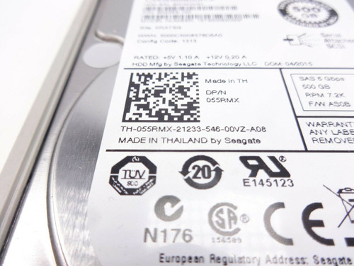 Dell 55RMX 500GB SAS 7200RPM 2.5" 6Gbps Small Form Factor Hard Drive