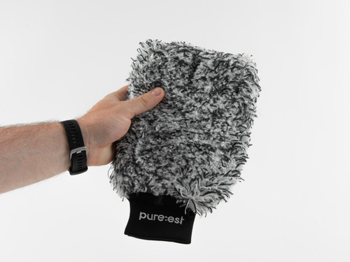 Pureest Tvätthandske mikrofiber - Svart/Vit 3-pack