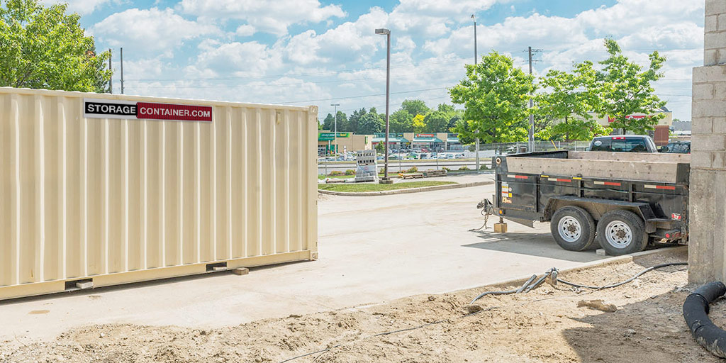 container at jobsite