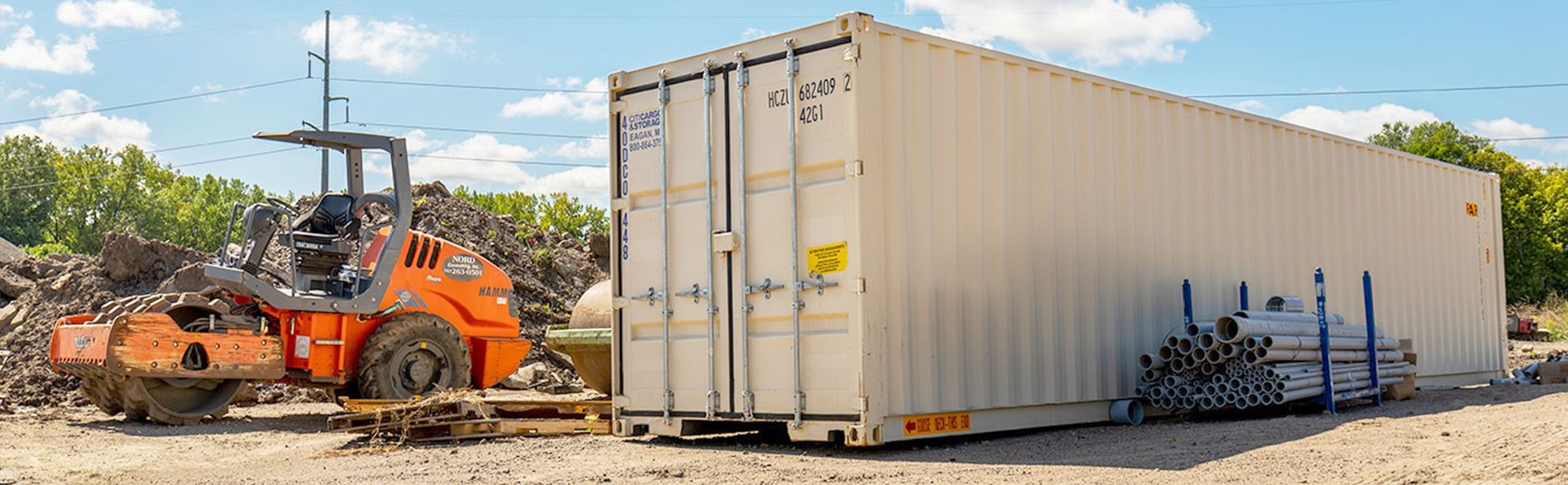 Construction site storage container