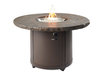 Outdoor Great Room Marbleized Noche Beacon Dining Height Gas Fire Pit Table