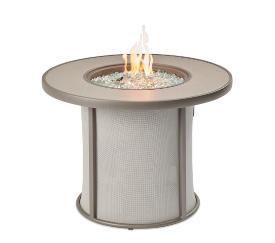 Outdoor GreatRoom Grey Stonefire Gas Fire Pit Table