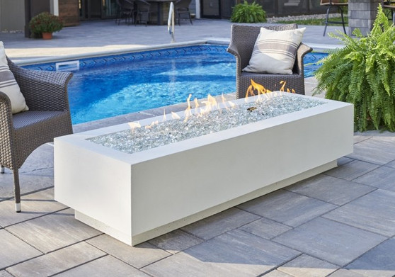 Outdoor Greatroom Cove 72" White Linear Fire Table