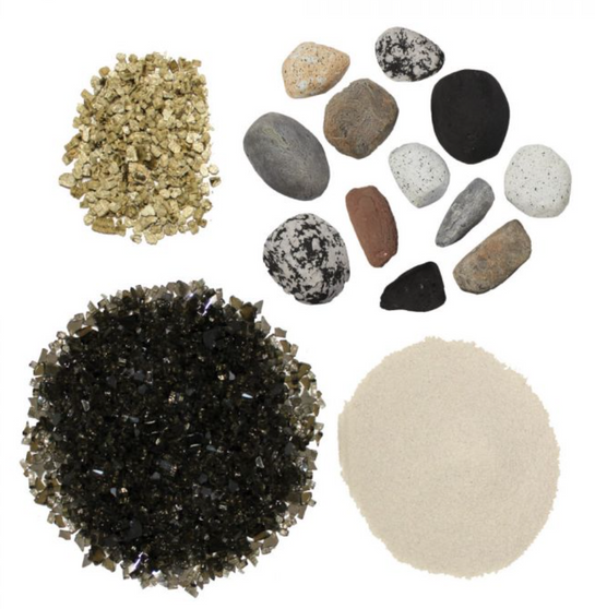 Napoleon Shore Fire Kit, Rocks, Sand Vermiculite & Glass, Medium