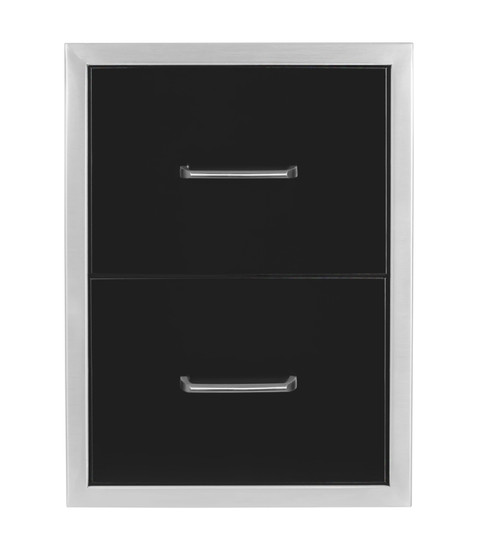 Wildfire Double Drawer Black SS - 16" x 22"