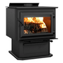 Ventis HES350 Wood Stove, Door, Pedestal, Black