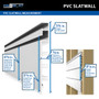 Proslat 4' x 4'x PVC Slatwall, Charcoal - 88104