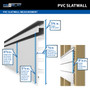 Proslat 8' x 4'x PVC Slatwall, White - 88102