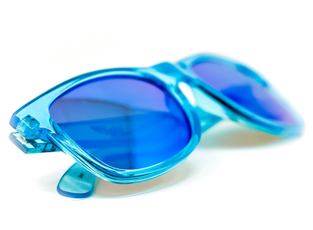 Helios 10730S Cal.53 Blue & Light Blue Marble Butterfly Sunglasses - Blue Lens