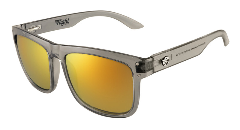 Flight Eyewear Benny Sunglasses - Crystal Gray Frames/ Gold Lens