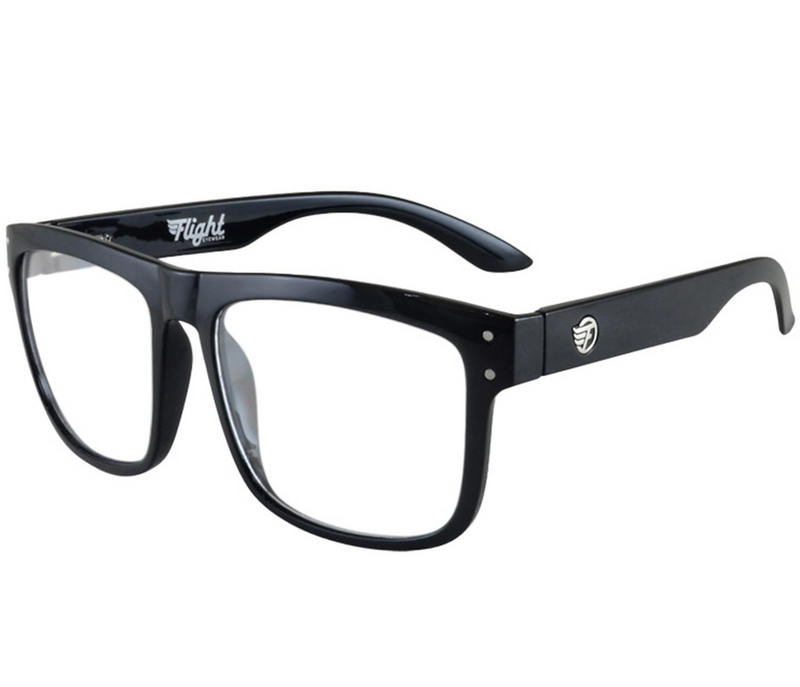 Flight Eyewear Benny V2 Sunglasses- Black Frame/ Clear Lens