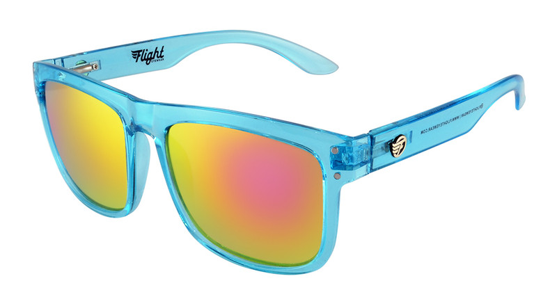 Flight Eyewear Benny V2 Sunglasses - Crystal Blue Frames/ Sunbeam Lens