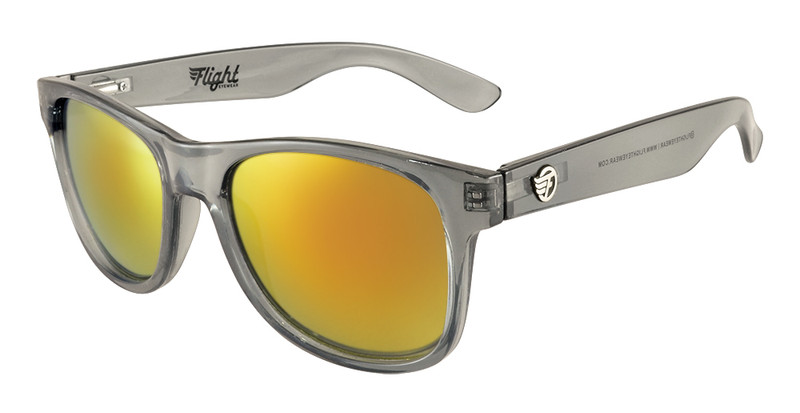 Flight Eyewear Elwood Sunglasses- Crystal Grey Frames/ Gold Lenses