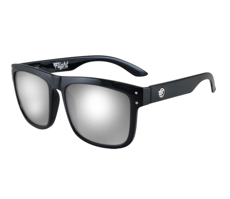 Flight Eyewear Benny Sunglasses - Black Frame/ Mirror Lens
