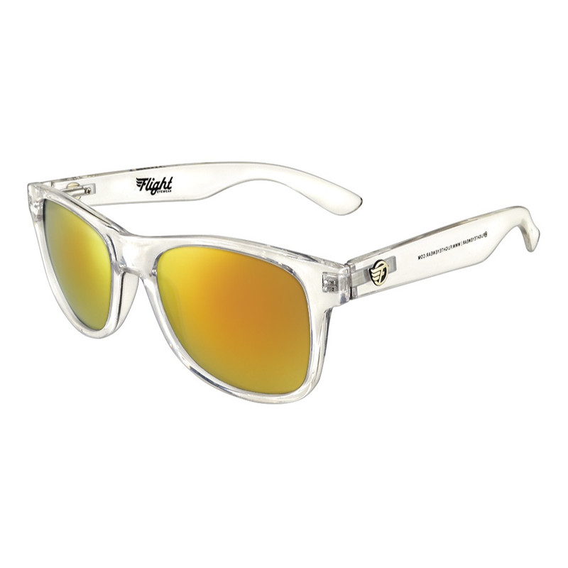 Flight Eyewear Elwood Classic Sunglasses- Clear Frames/ Gold Lenses