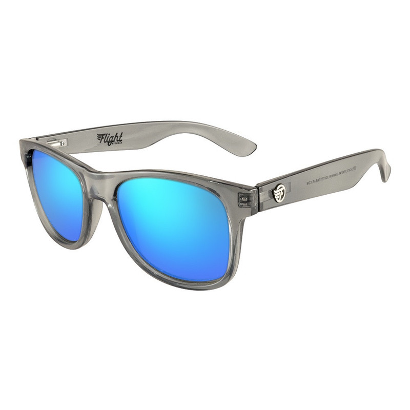 Flight Eyewear Elwood Classic Sunglasses - Grey Frames/ Blue Lenses
