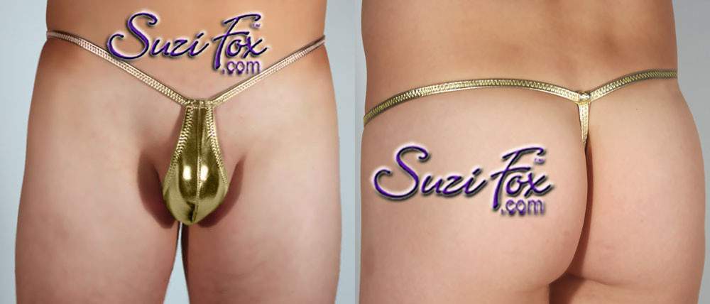 Set of 18 Teardrop g-strings, in Metallic Foil coated Spandex.
Waist Size: Small 28-31 inches
Pouch size: 2 inches
Front Height: 5 inches #M525
Brand new.
• All sales final. Sold As-Is. No alterations, returns, exchanges or refunds.
Colors in the set:

Quantity: 4 - black metallic
Quantity: 3 - green metallic
Quantity: 3 - purple metallic
Quantity: 4 - gold metallic
Quantity: 4 - red metallic
Quantity: 3 - fushcia metallic
Quantity: 4 - silver metallic
Quantity: 3 - royal blue metallic
Quantity: 3 - gunmetal metallic
Quantity: 3 - turquoise metallic
Quantity: 2 - copper metallic