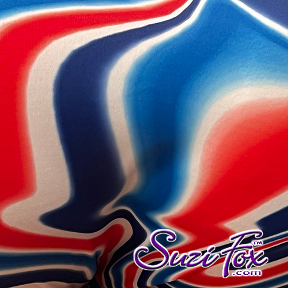 #311 red, white & blue swirls on spandex