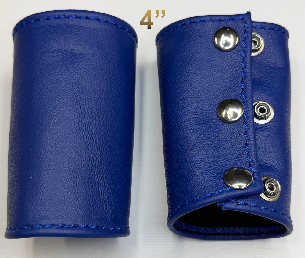 Blue - 4 inch (10.16 cm) length
100% leather Gauntlet (Arm Guard).
(price is for 1)
Worn on the wrist.