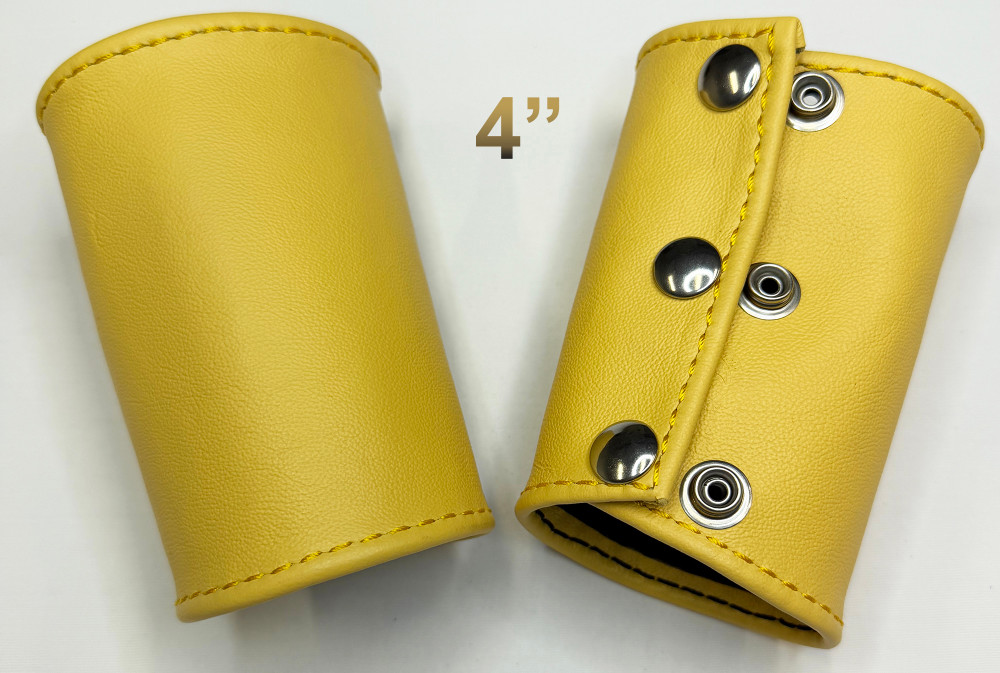 Yellow - 4 inch (10.16 cm) length
100% leather Gauntlet (Arm Guard).
(price is for 1)
Worn on the wrist.