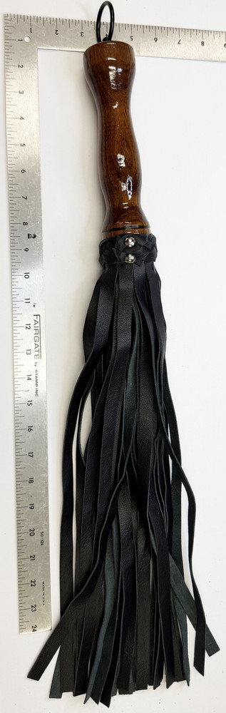 Walnut Handle Flogger Black on Ruler